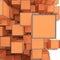 Abstract Image Of Cubes Background In Orange Toned