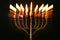 abstract image of jewish holiday Hanukkah background with menorah & x28;traditional candelabra& x29; and burning candles.