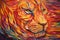 abstract image oil painting image of formidable and stunning tiger