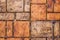 Abstract image : Top view of stone bricks sorted in walkway or footpath.