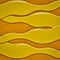 Abstract image wavy volumetric shapes of yellow honey color with highlights and shadows on a dark orange background