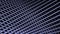Abstract industrial background with bended metal grid. Motion. Blue crossed iron or metal tube like stripes.