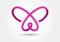 Abstract infinity butterfly symbol. Vector logo template. Design