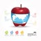 Abstract infographic Design world with apple template / can be