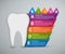 Abstract infographic tooth and colored ribbons.