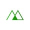 Abstract Initial M Letter Mountain Outline Symbol