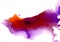 Abstract ink blot in the shape of a fox with an orange back and lilac belly