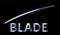 Abstract inscription blade and katana on a dark background design business logo