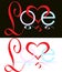 Abstract inscription love heart logo