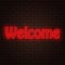 Abstract inscription welcome neon lights