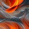 An abstract interpretation of fire, with swirling textures and shades of orange and red5, Generative AI