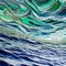 An abstract interpretation of water, with rippling textures and shades of blue and green1, Generative AI