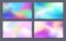 Abstract iridescent backgrounds set rectangular composition