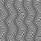 Abstract isolated black and white waved stripes vector background. 3d optical illusion