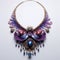 Abstract Jewelry With Purple And Blue Feathers