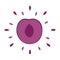Abstract juicy plum icon with splash on white background - Vector