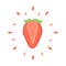 Abstract juicy strawberry icon with splash on white background - Vector