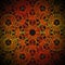 Abstract kaleidoscope background. Orange circles.