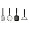 Abstract kitchen tools icon, vector illustration isolated on a white background
