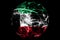 Abstract Kuwait sparkling flag, Christmas holiday ball concept isolated on black background