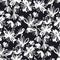 Abstract laconic black and white floral pattern