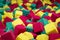 Abstract large colored foam blocks