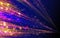 Abstract laser beams with glare sparks and stars