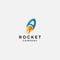 Abstract launched rocket logo icon vector template