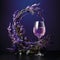 Abstract Lavender Wreath Glass: Hyperrealistic Composition With Rococo Influence