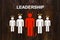 Abstract leadership concept. Paper red devil and angels figures