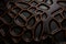 Abstract Leatherwork: Intricate Geometric Patterns on Matte Black Leather