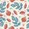 Abstract Leaves Illustration, Seamless Pattern, Hand Drawn Illustration, Vector EPS 10.