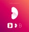 Abstract letter D origami style logo template. Application icon