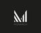 Abstract letter M logo design. Linear creative monochrome monogram symbol.