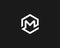 Abstract letter M vector logo icon design modern minimal style illustration. Hexagon alphabet emblem sign symbol mark