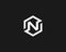 Abstract letter N vector logo icon design modern minimal style illustration. Hexagon alphabet emblem sign symbol mark