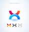 Abstract letter X origami style logo template. Application icon