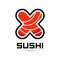 Abstract Letter X sushi vector logo design template.