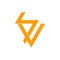 Abstract letter sv simple thunder bolt overlapping line logo vector