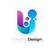 Abstract letter U logo and babble icon template