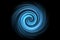 Abstract light blue spiral smoke on black background