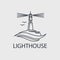 Abstract lighthouse line icon