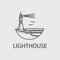 Abstract lighthouse line icon