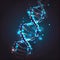abstract lights vivid thin DNA double helix. Illustration Generative AI