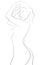 An abstract line art drawing of a nude female