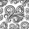 Abstract linear curly seamless pattern. Swirl background. Damask