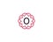 Abstract linear number 0 logo icon design modern minimal style illustration. Premium digit round wreath frame line emblem sign