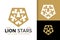 Abstract Lion Star Head Logo