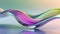 Abstract liquid glass shape with colorful reflections. Ribbon of curved water with glossy color wavy fluid motion. Chromatic