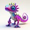 Abstract Lizard Character, colorful and cute animal, Generative AI